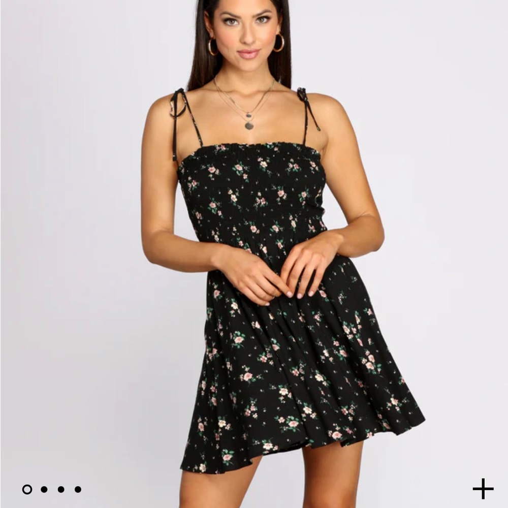 Floral Smocked Skater Dress